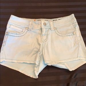 Miss Me Sky Blue Cargo Shorts